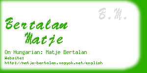 bertalan matje business card